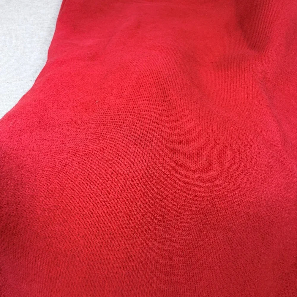 Comfrt Red Fleece Jogger Sweatpant Elastic Waist Relaxed Oversized Fit Large Gym